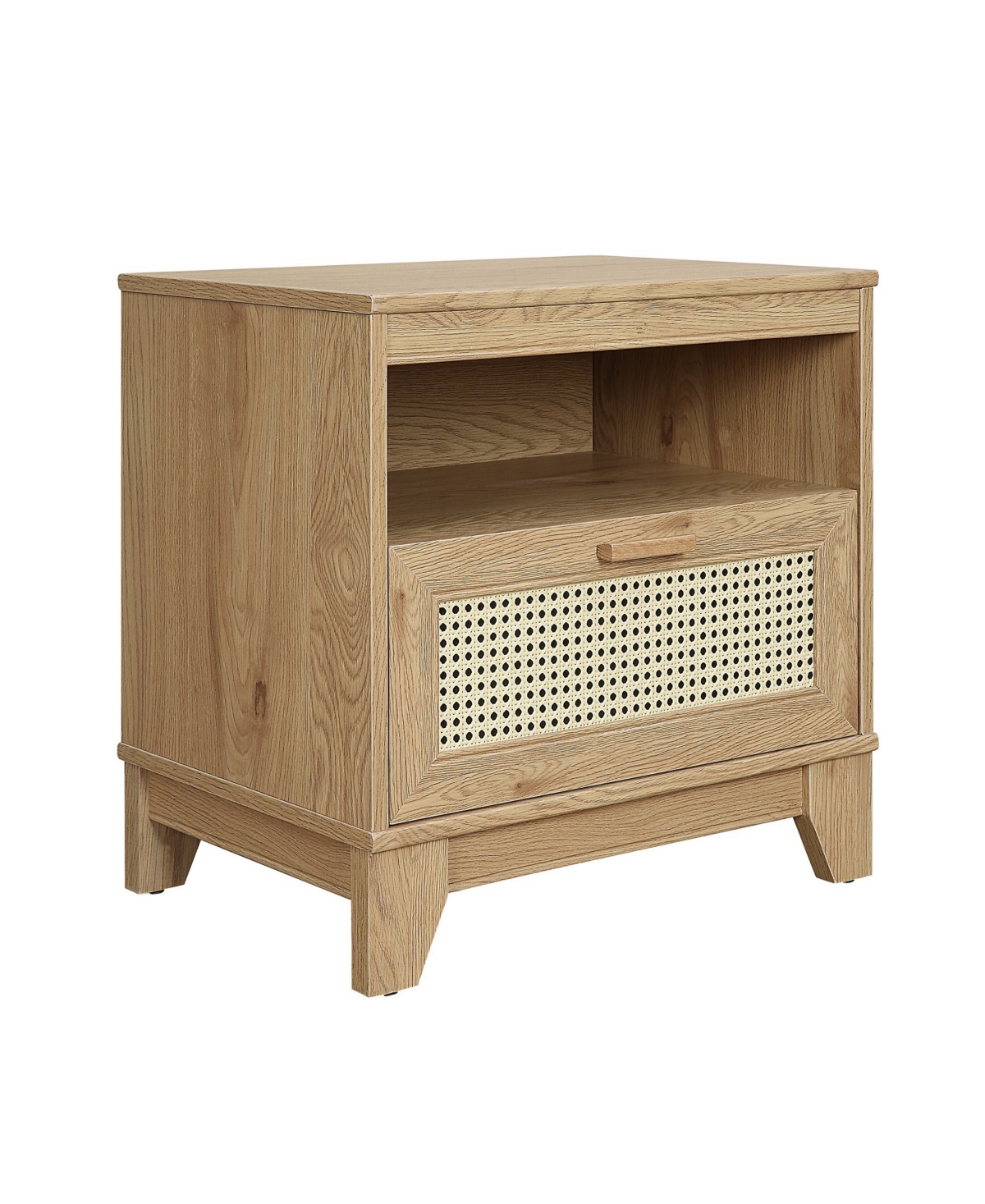 Manhattan Comfort Sheridan 2-Piece Density Fibreboard 1-Drawer Cane Nightstand Set