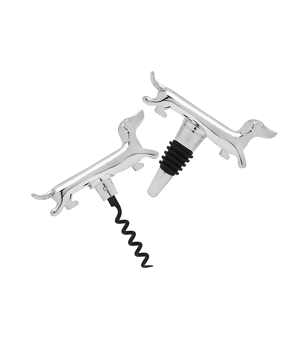 Godinger The Dachshund Bottle Stopper And Corkscrew Is The Perfect For The Wine Connoisseur In Silver
