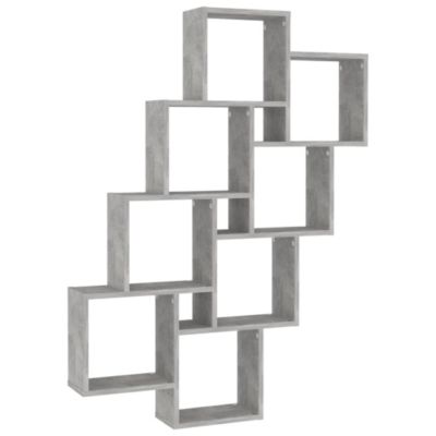 Wall Cube Shelf Concrete Gray 35.4"x5.9"x46.9" Engineered Wood