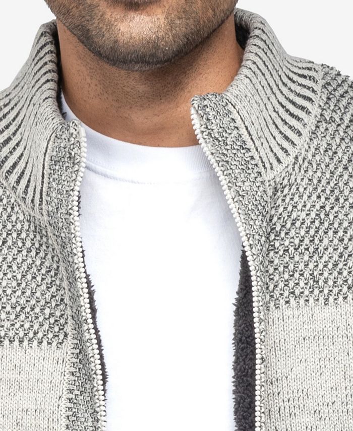 X-Ray Men's Color Blocked Full-Zip High Neck Sweater Jacket - Macy's