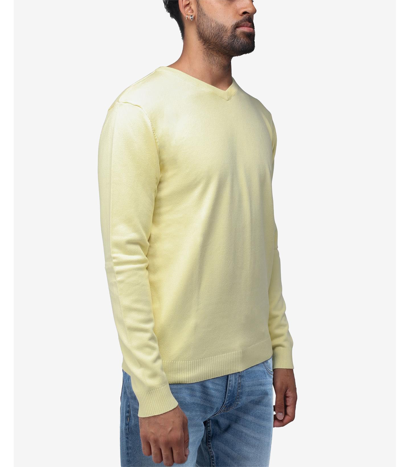 Мужской свитер XRAY Basic V-Neck, цвет: Banana — фото 3