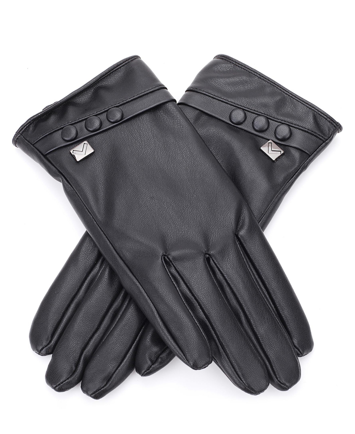 Women's Touchscreen Three Button Winter Gloves - Onyx slate