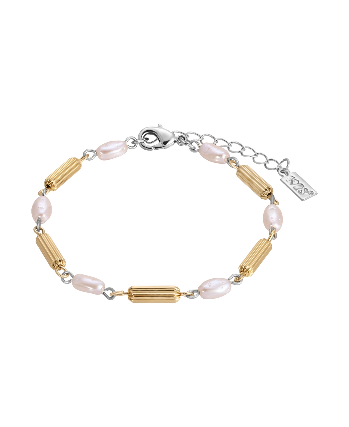 2028 Imitation Pearl Gold-tone Link Bracelet In White