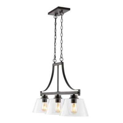 Jayden Industrial Farmhouse Iron/Glass Linear LED Pendant