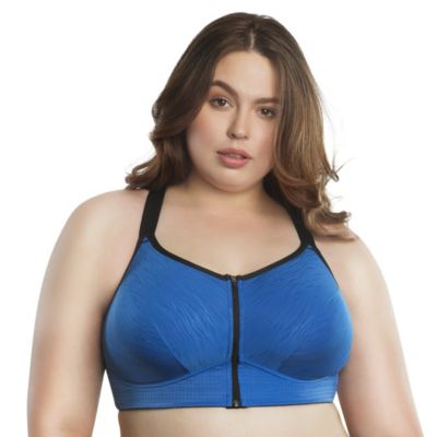 Plus Size Wave Wire-free Zip Front Sports Bra