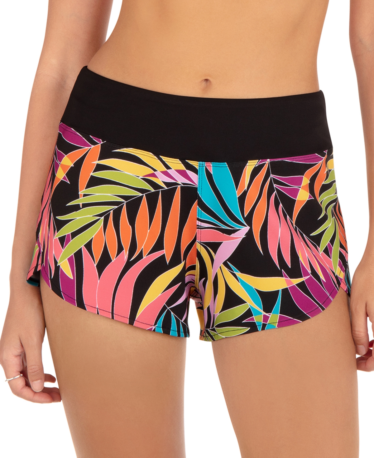 Shop Hurley Juniors' Tropic Dance Pull-on Board Shorts In Black