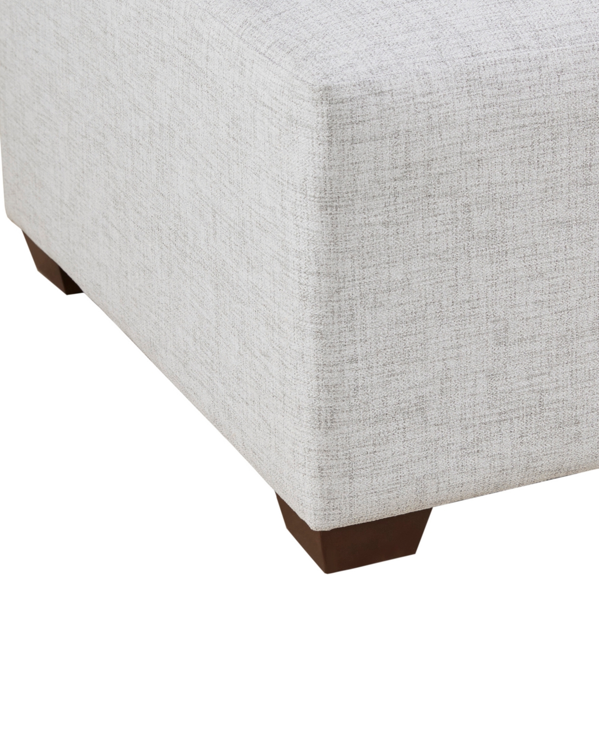 Shop Ink+ivy 30" Molly Wide Fabric Modular Ottoman In Ivory