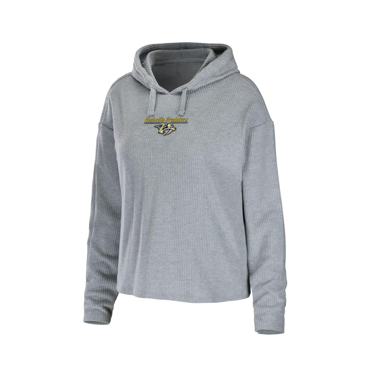 Женские пижамы WEAR by Erin Andrews Women's Heather Gray Nashville Predators Logo Pullover Hoodie and Pants Sleep Set — фото 2