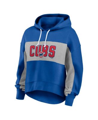 Women's Royal Chicago Cubs Filled Stat Sheet Pullover Hoodie