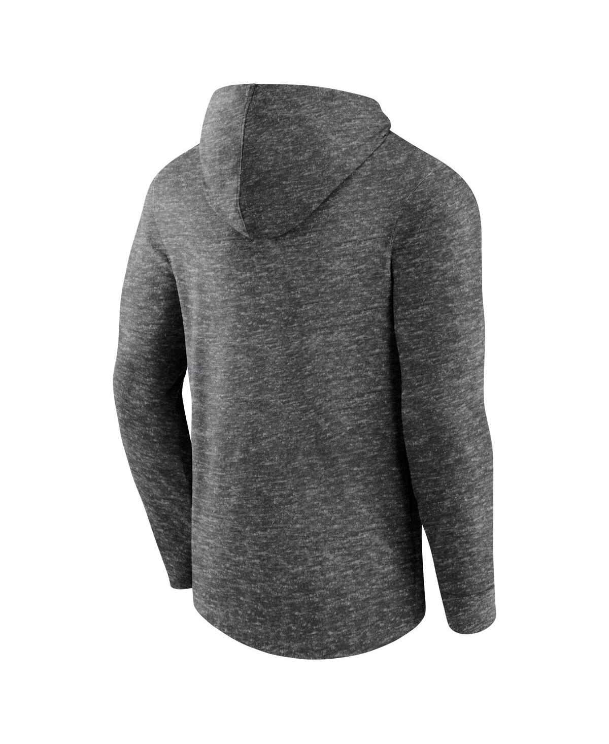 Fanatics Men's  Heather Charcoal Vegas Golden Knights Stacked Long Sleeve Hoodie T-shirt In Heather Charcoal