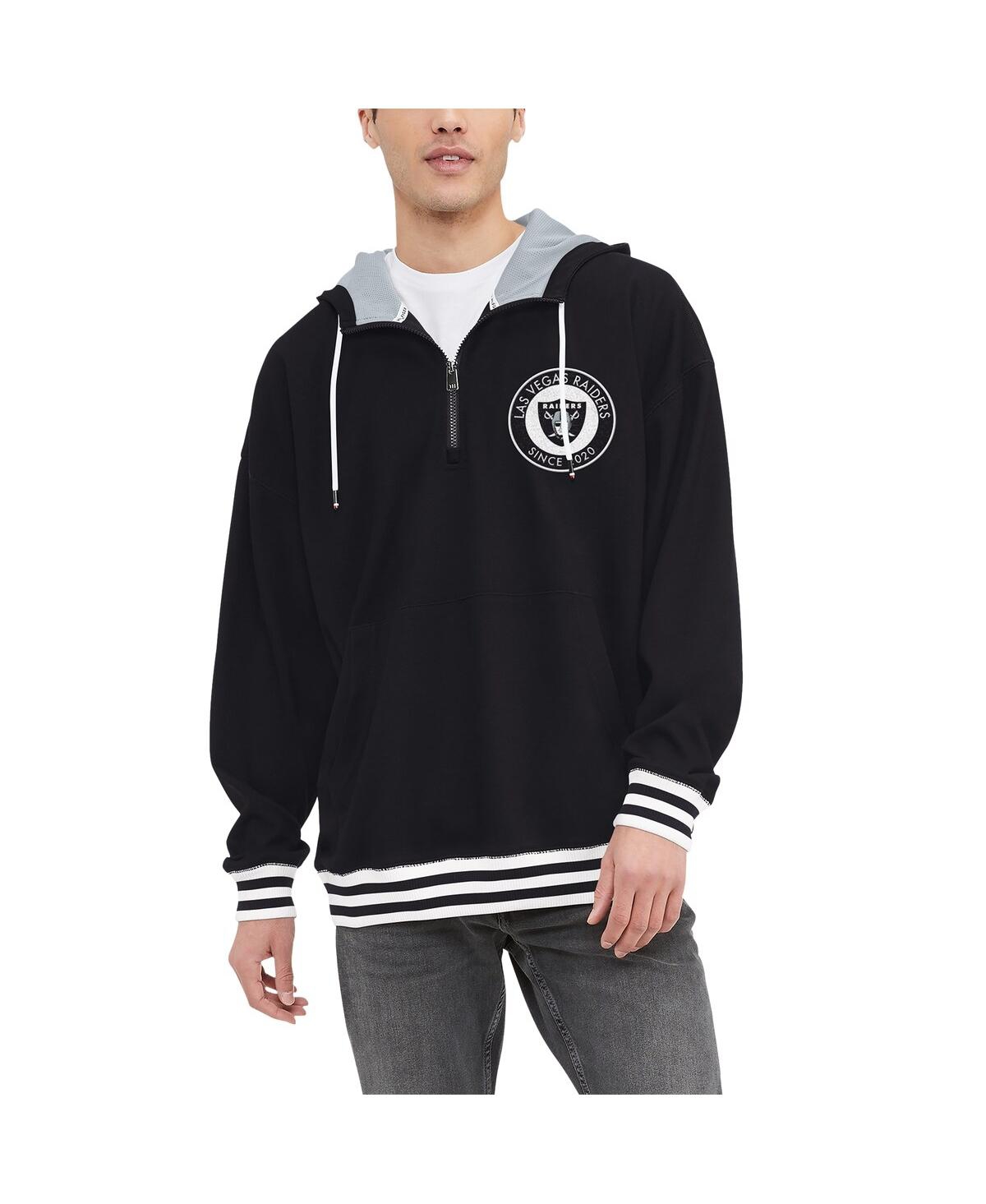 Shop Tommy Hilfiger Men's  Black Las Vegas Raiders Aaron Quarter-zip Hoodie