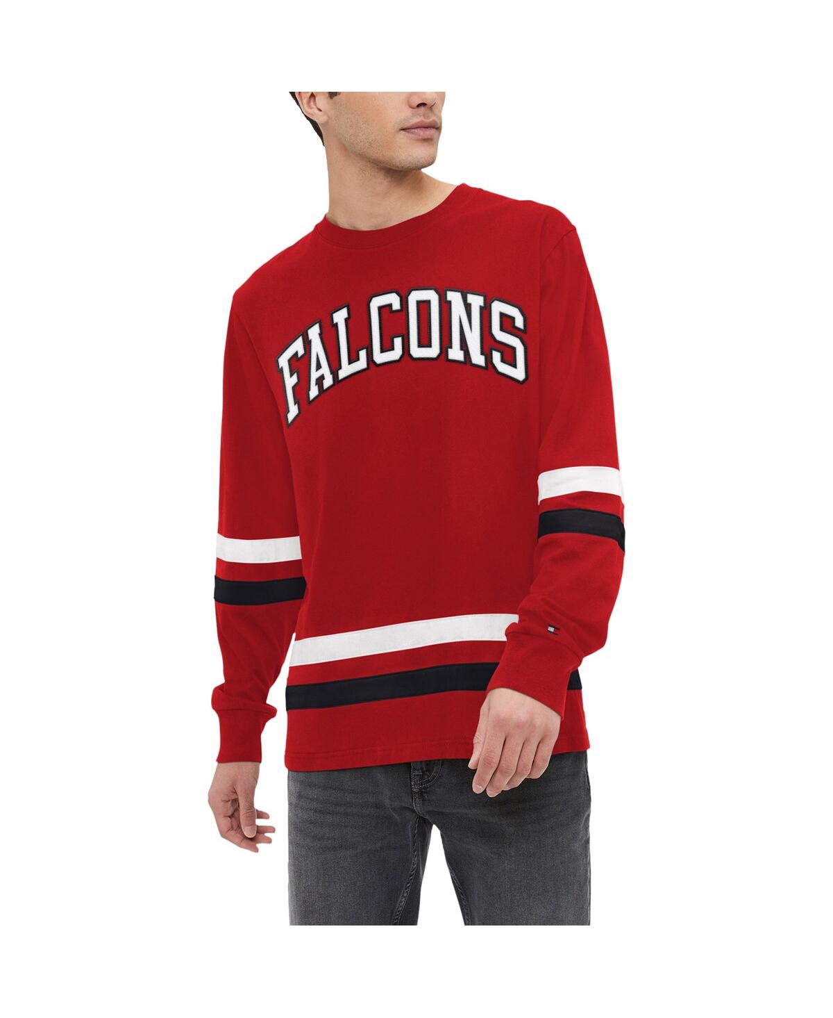 Shop Tommy Hilfiger Men's  Red, Black Atlanta Falcons Nolan Long Sleeve T-shirt In Red,black
