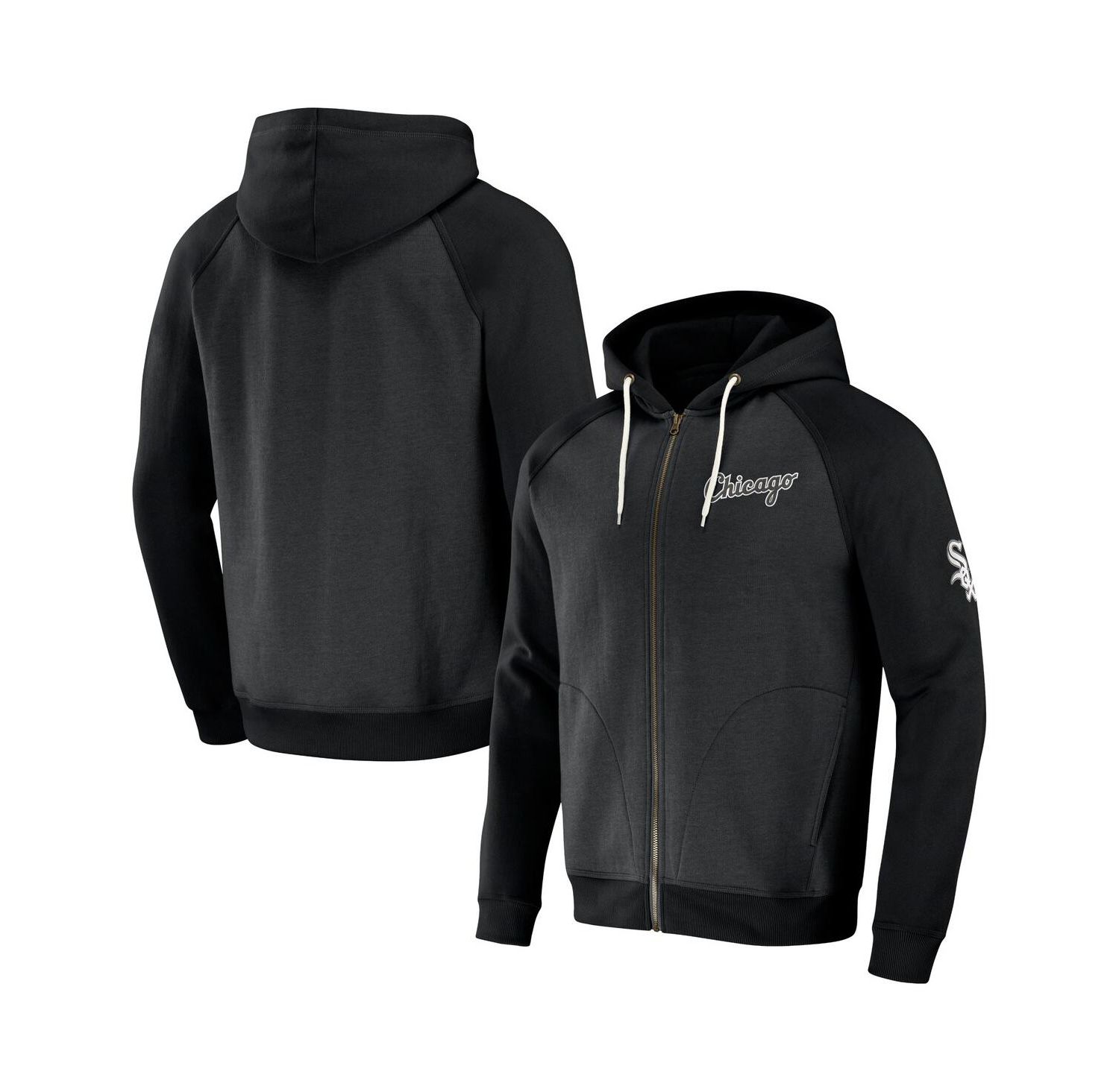Men's Darius Rucker Collection by Black Chicago White Sox Raglan Full-Zip Hoodie