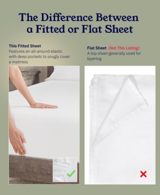 Striped 500 Thread Count Fitted Sheet Only, 100% Cotton Sateen, Fully Elasticized with Deep Pockets by California Design Den