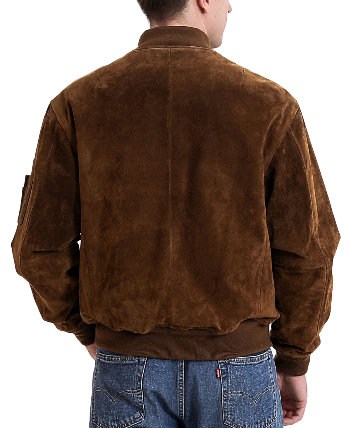 Landing Leathers Men Ma-1 Suede Leather Flight Bomber Jacket
