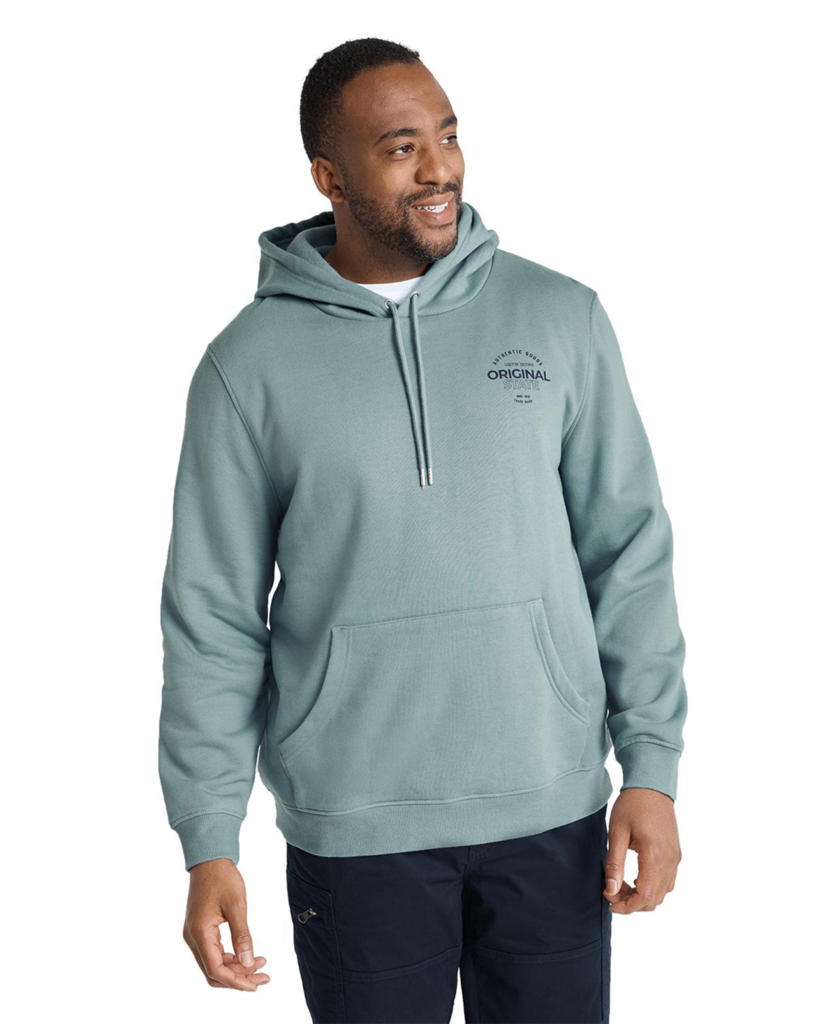 Mens Original State Print Hoodie Sweatshirt Big & Tall - Santorini