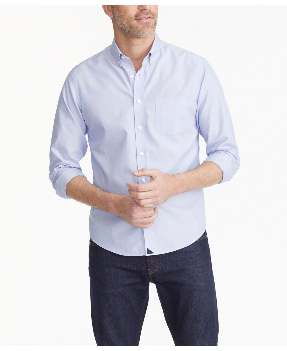 Untuck it Men's Slim Fit Wrinkle-Free Hillside Select Button Up Shirt - Blue