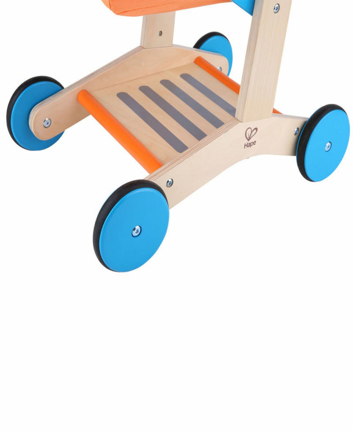 Hape Wooden Orange Blue Shopping Cart In Multi