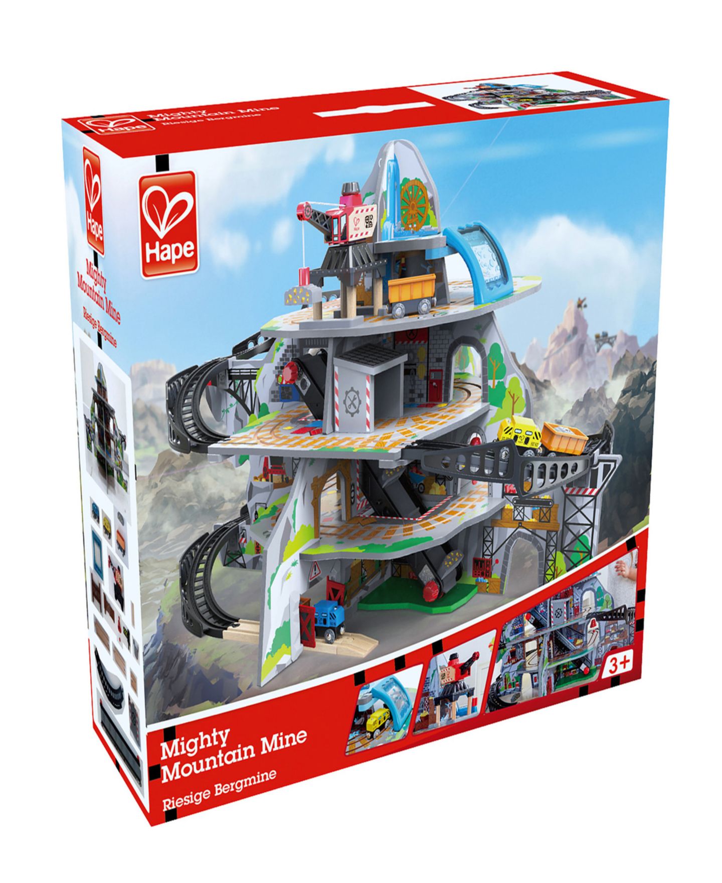 Детский игровой набор Hape Mighty Mountain Mine 4-Level Wooden Railway Playset — фото 2