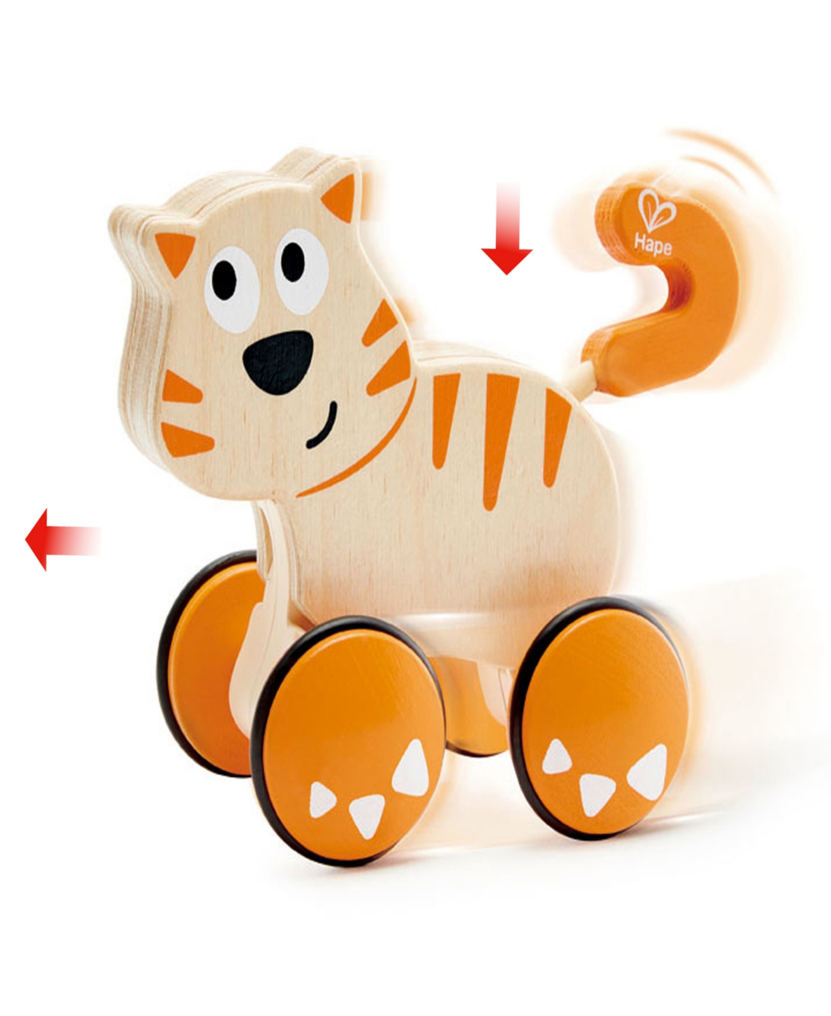 Shop Hape Dante Cat Push Go Toddler Toy In Multi