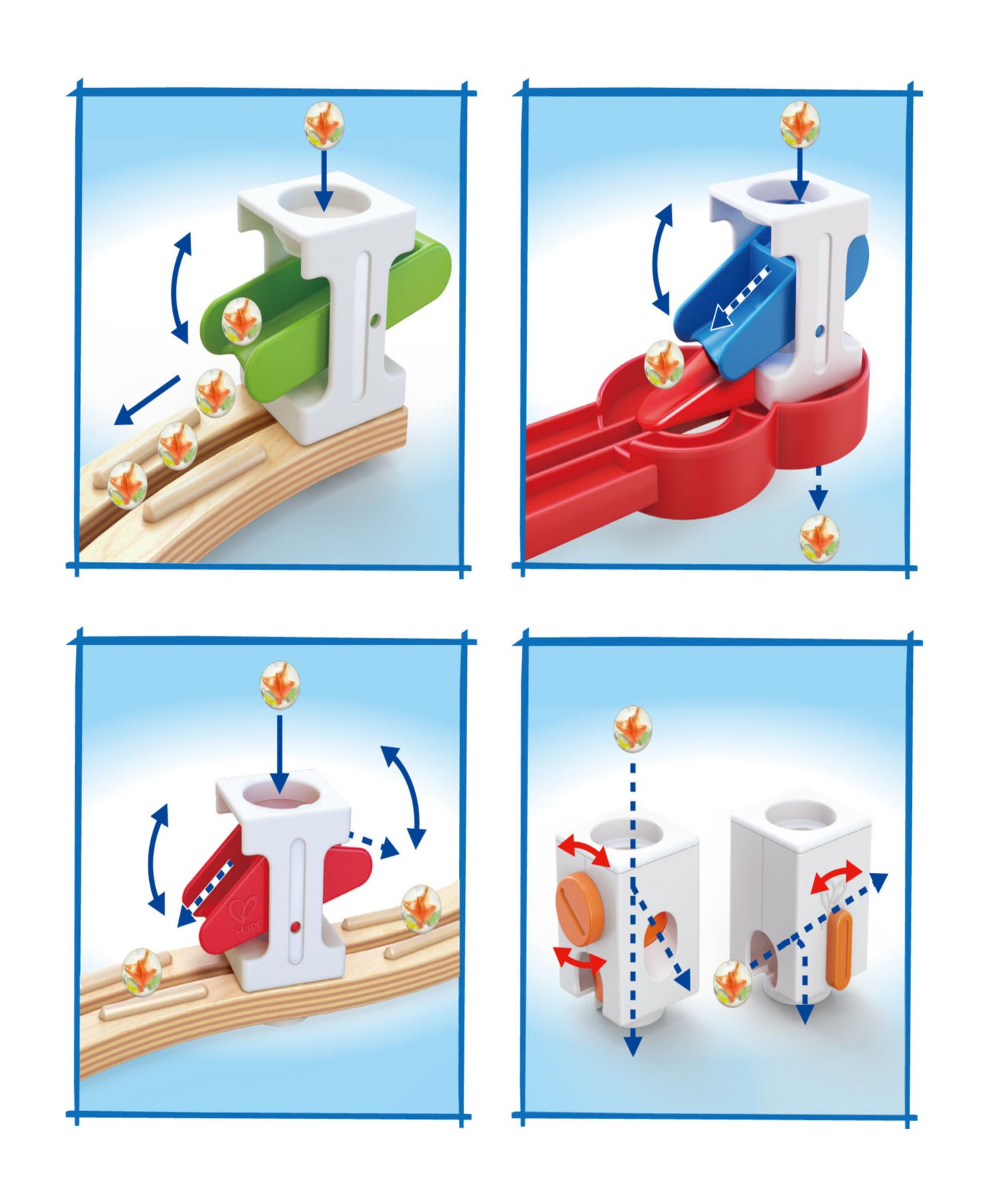 Детский конструктор Hape Super Spiral Quadrilla Marble Run Construction — фото 4