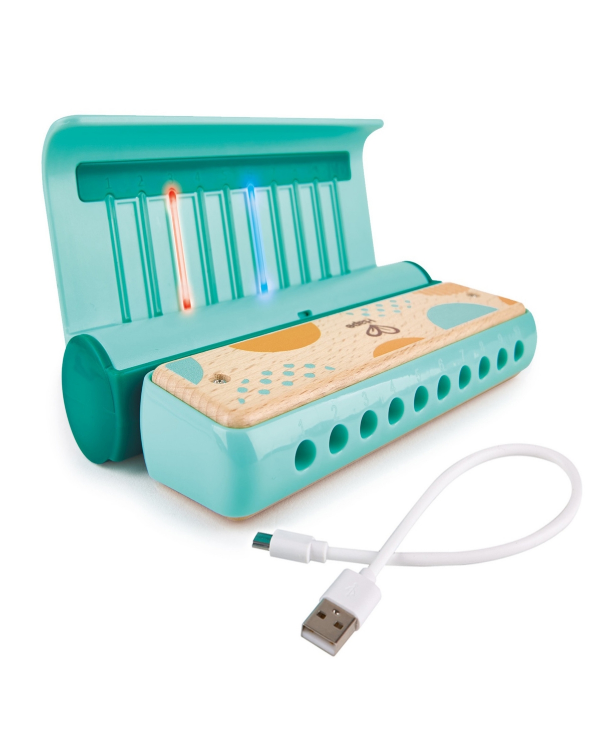 Hape Learn With Lights Teal Harmonica In Multi