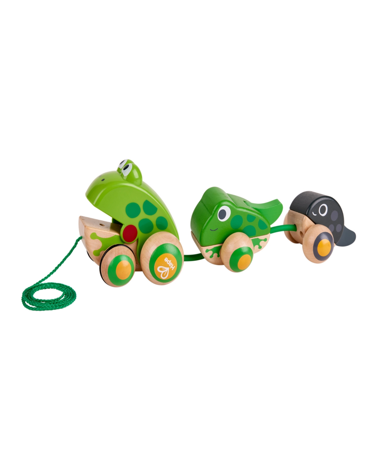 Hape Pull-along Frog Family Toddler Toy In Multi