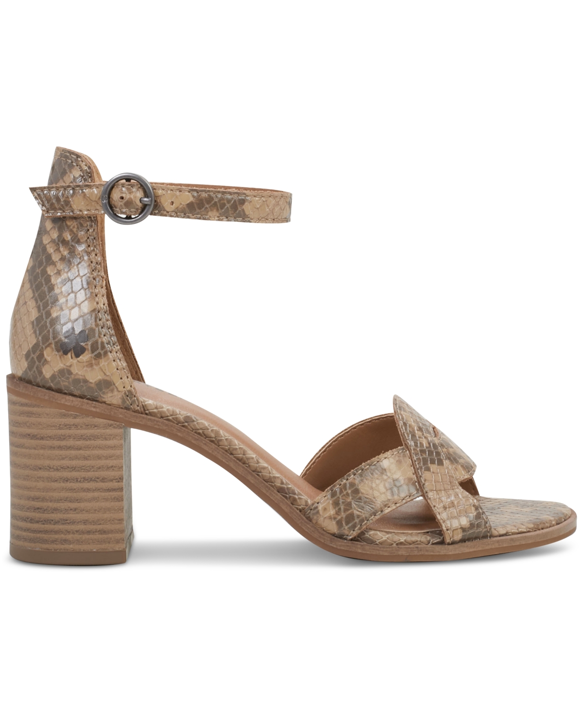 Lucky Brand Women's Sarwa Ankle Strap Dress Sandals -Snake Multi Leather