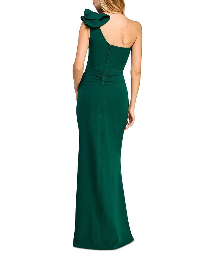 Emerald Sundae Juniors' Ruffled One-Shoulder Gown - Macy's