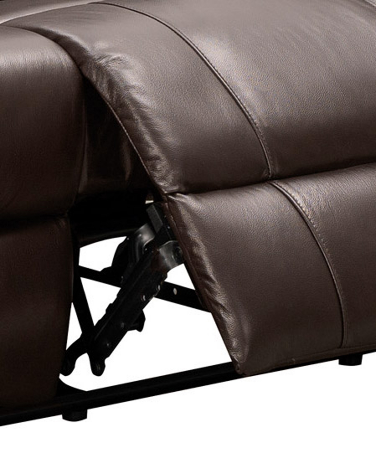 Shop Abbyson Living Braylen 89.5" Top Grain Leather Reclining Sofa In Dark Brown