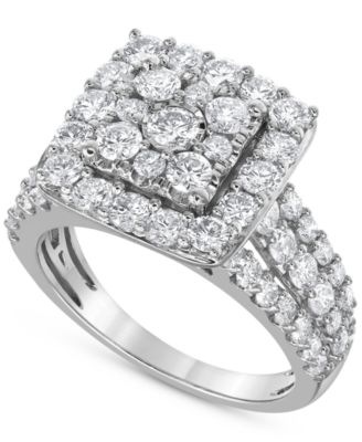 Diamond Halo Three Piece Bridal Set (3 ct. t.w.) in 14k White Gold