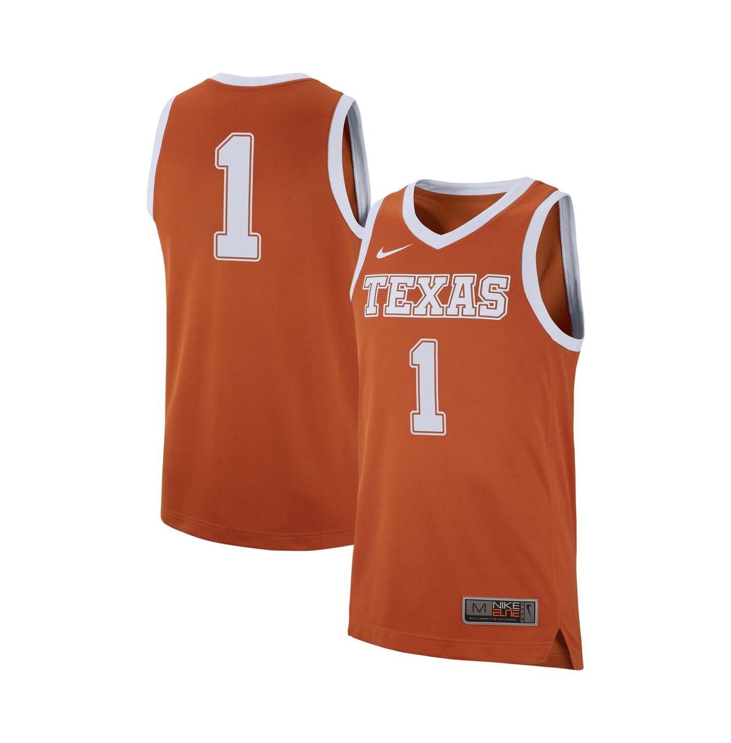 Мужской топ Nike #1 Burnt Orange Texas Longhorns Replica Jersey — фото 1