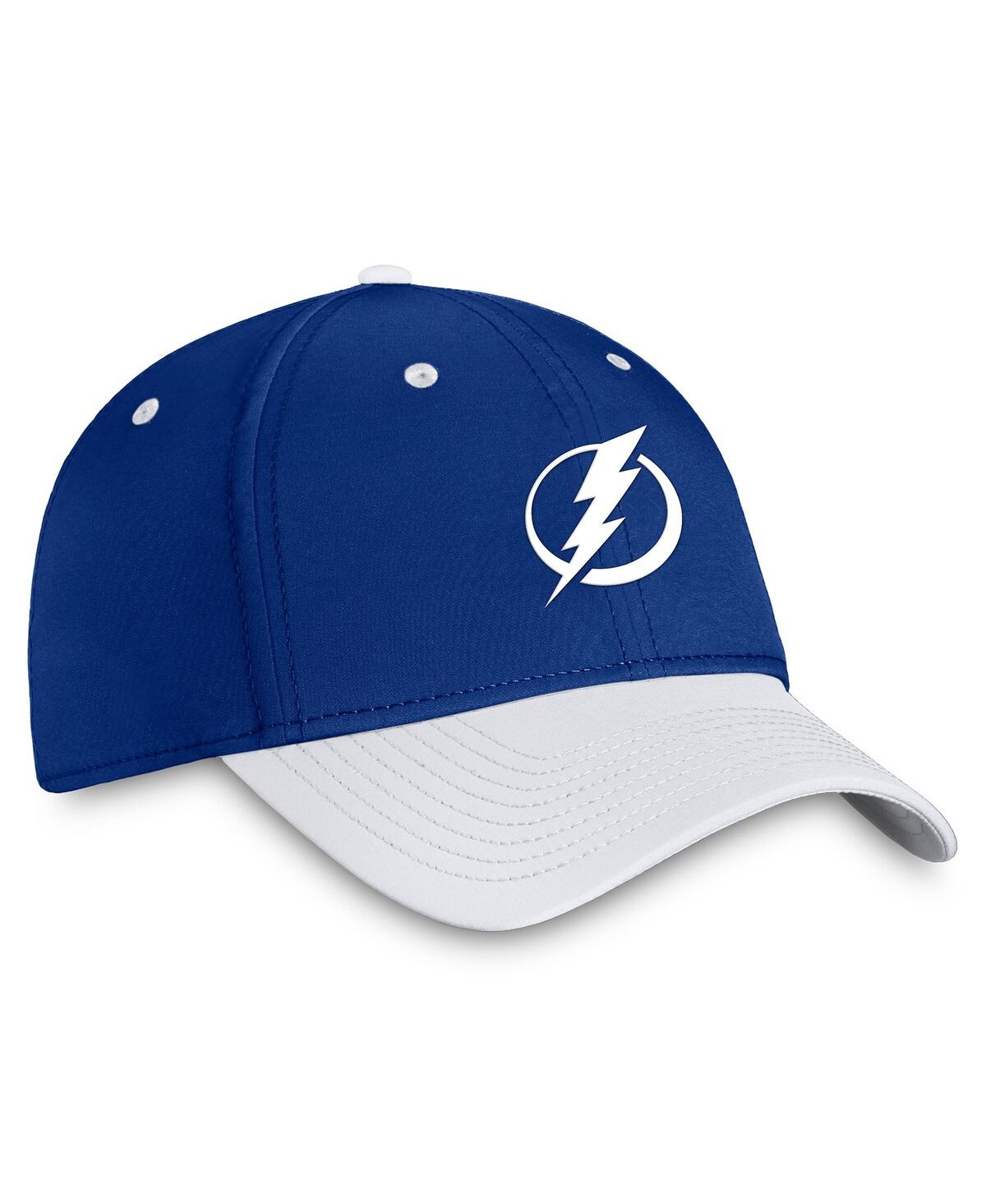 Shop Fanatics Men's  Blue, White Tampa Bay Lightning Authentic Pro Rink Two-tone Flex Hat In Blue,white