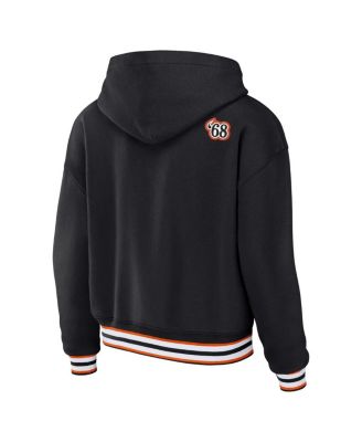 Women's Black Cincinnati Bengals Plus Size Lace-Up Pullover Hoodie