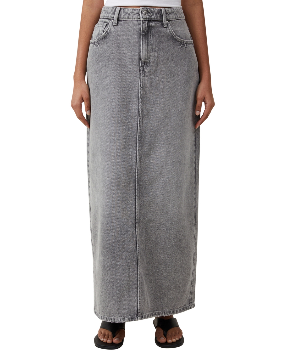 Cotton On Women's Blake Denim Maxi Skirt In Ash Gray