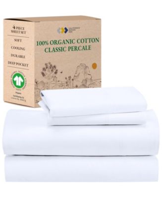 100% Organic Cotton Sheets Set, GOTS Certified, Percale Bed Sheet - Macy's