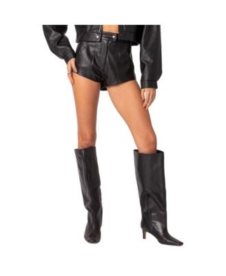Women's Ramona high rise faux leather micro shorts