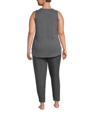 Women's Plus Size Cozy 3 Piece Pajama Set - Robe Top and Pants