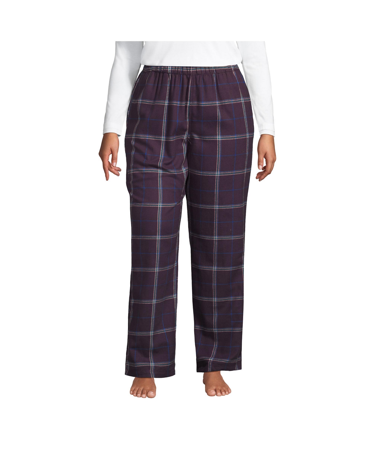 Women's plus size flannel pajama pants top