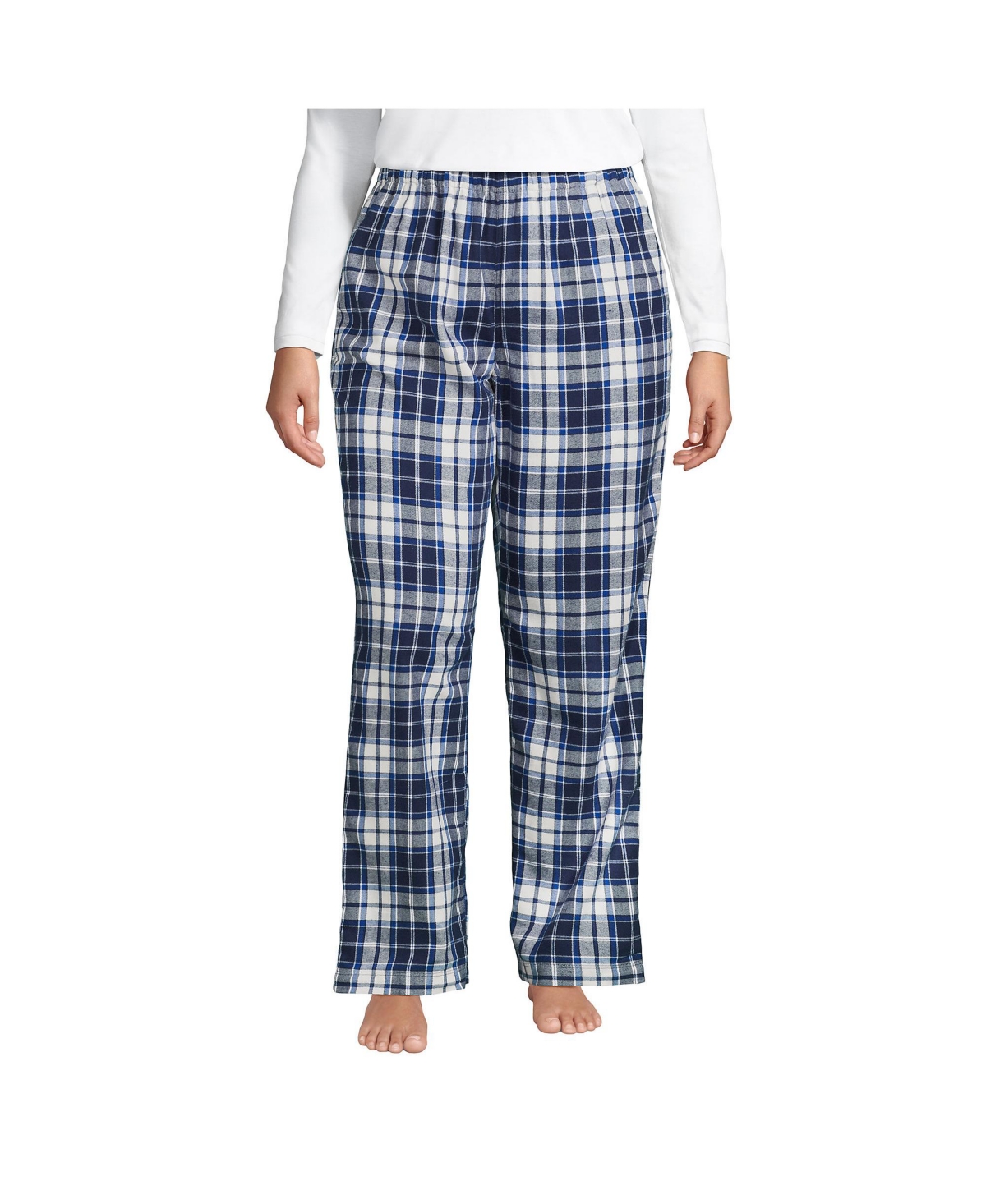 Women's plus size flannel pajama pants top