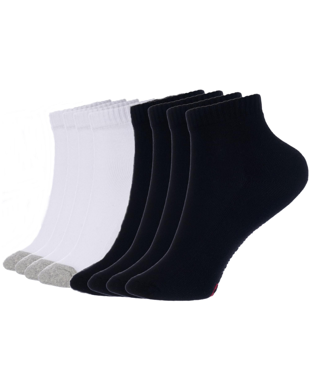 Mens 8 Pack Ankle Socks Low Cut Cotton Athletic Sock Shoe Size 6-12 - Black white