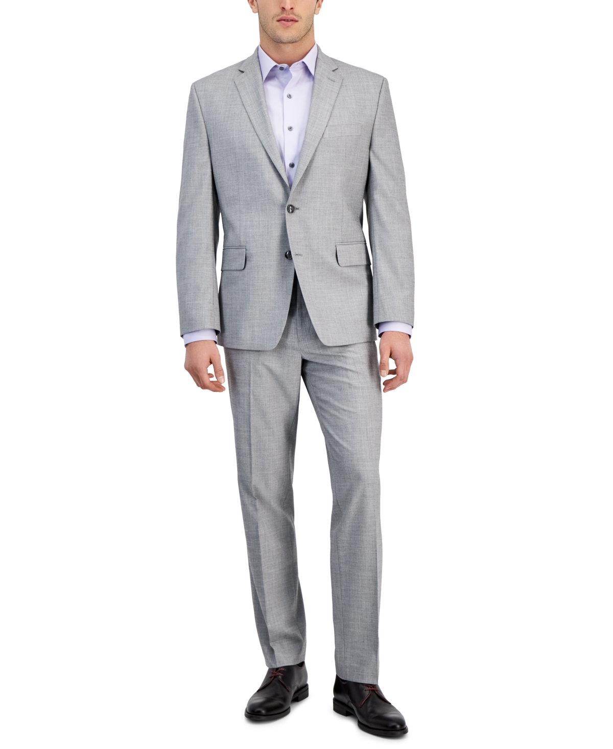 Men's Modern-Fit Solid Nested Suits - Navy