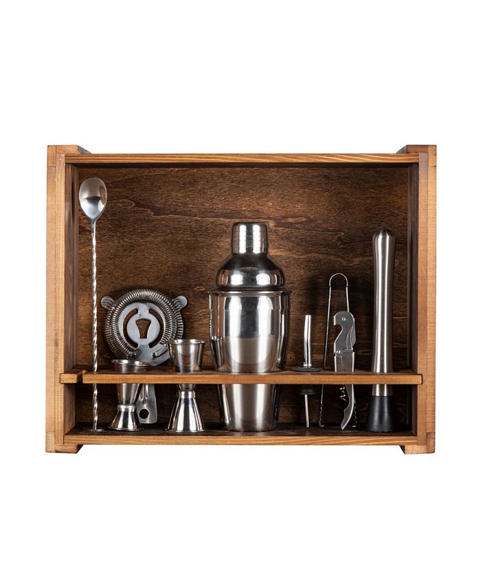 Legacy Fired Pine Wood Bar Tool 10 Piece Set Macy's