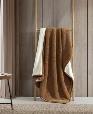 Bi Colored Sherpa Reversible Throw, 60" X 50"