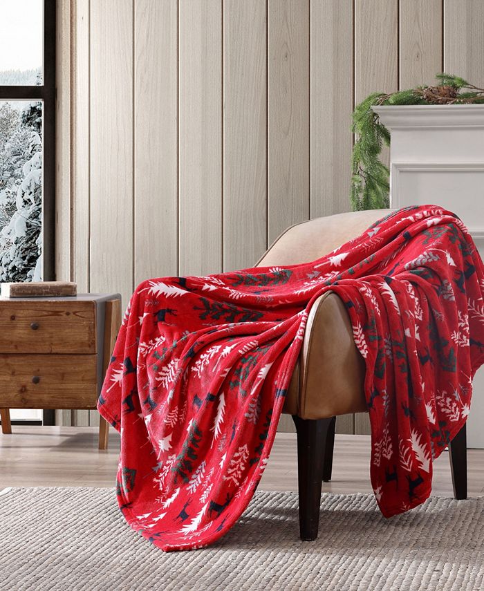 Eddie Bauer Ultra Soft Plush Sherpa Reversible Throw Blanket , 60" X 50