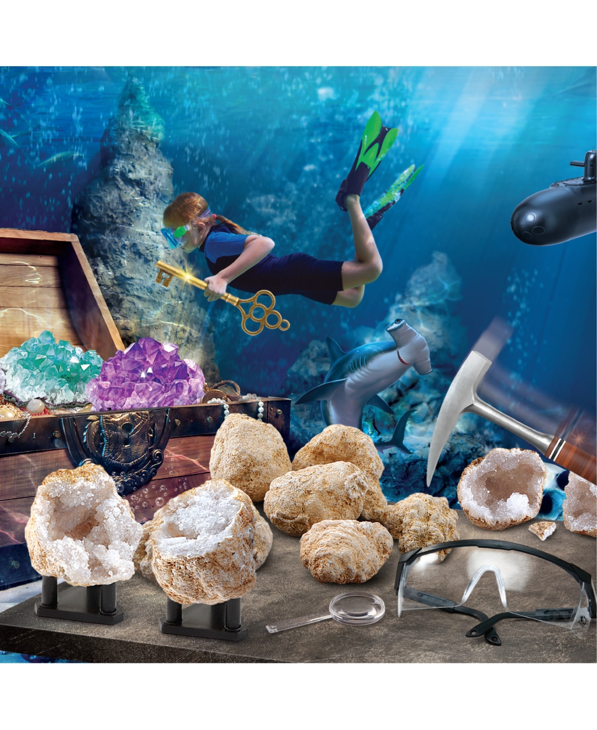 Discovery Mindblown Geode Crystal Excavation Kit In Open Miscellaneous