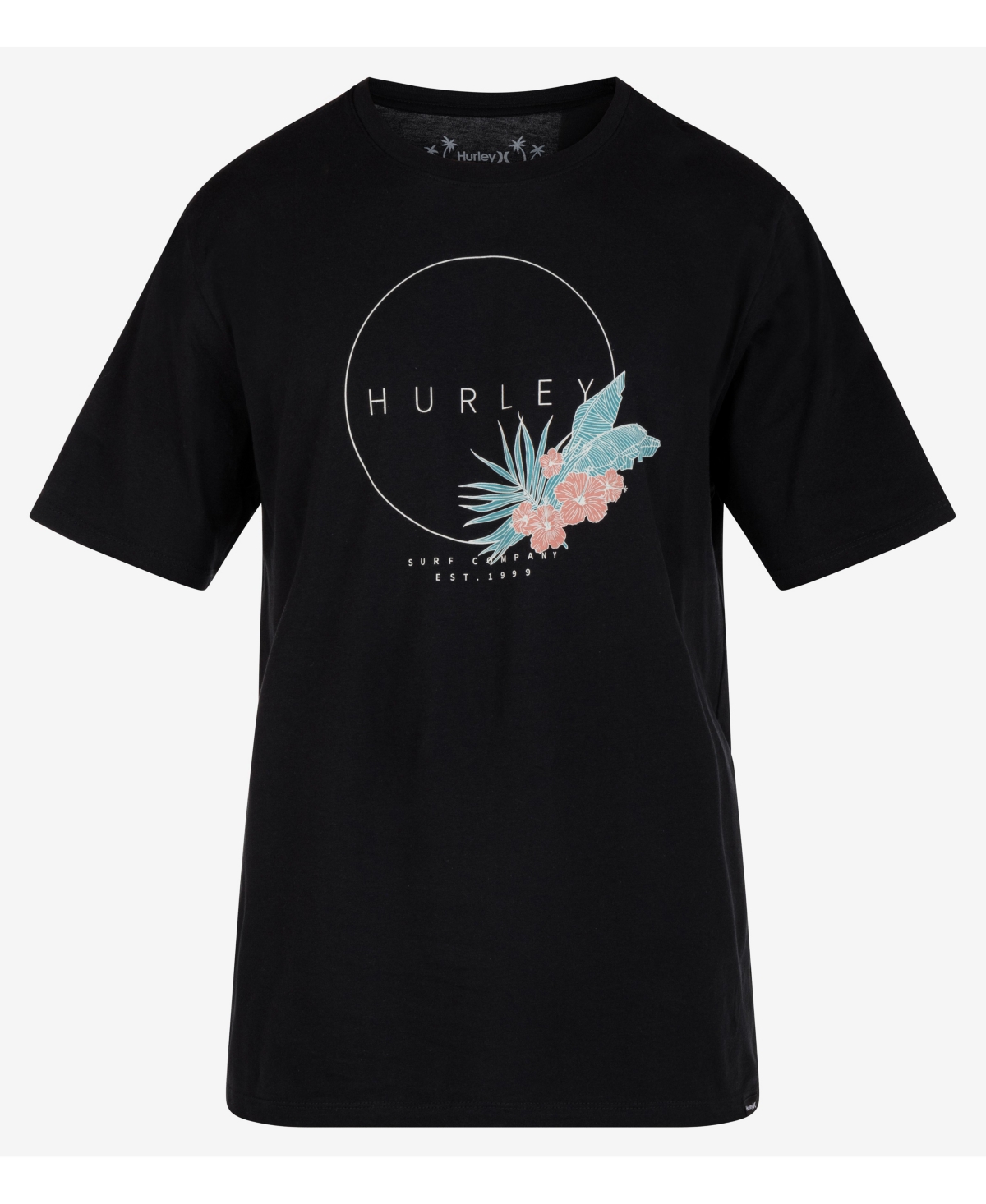 Hurley Men's Everyday Flower Circle Short Sleeve T-shirt In Black