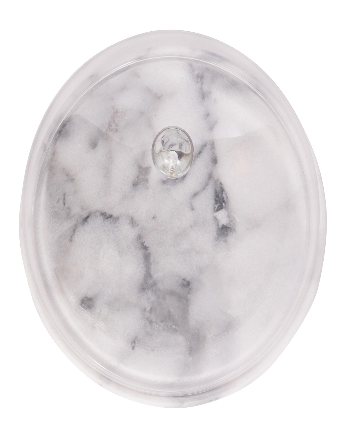 Artifacts Trading Company Marble Plate With Acrylic Dome, 11" X 7.8" In White Matte