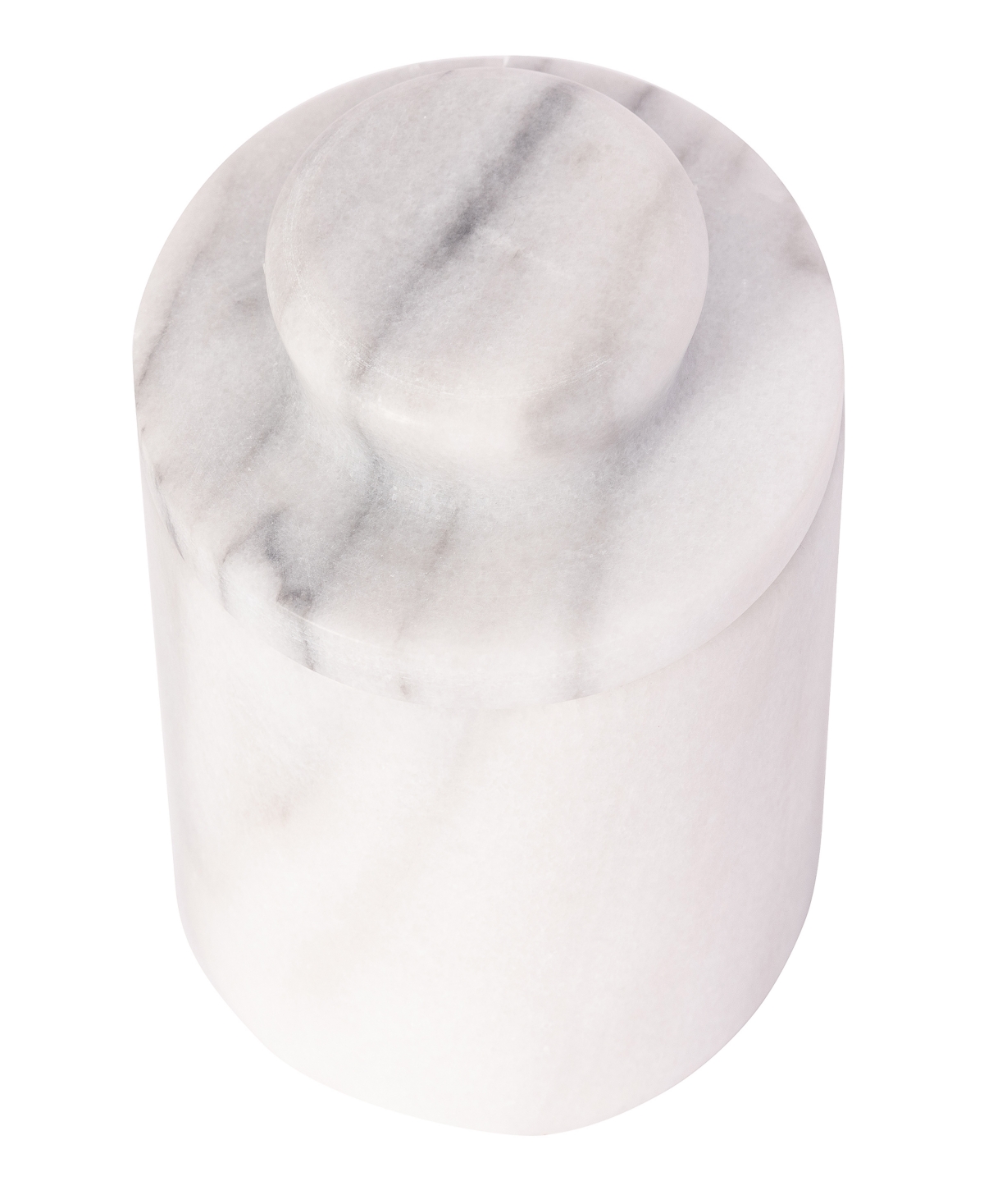 Artifacts Trading Company Marble Butter Keeper, 6.7" X 4" In White Matte