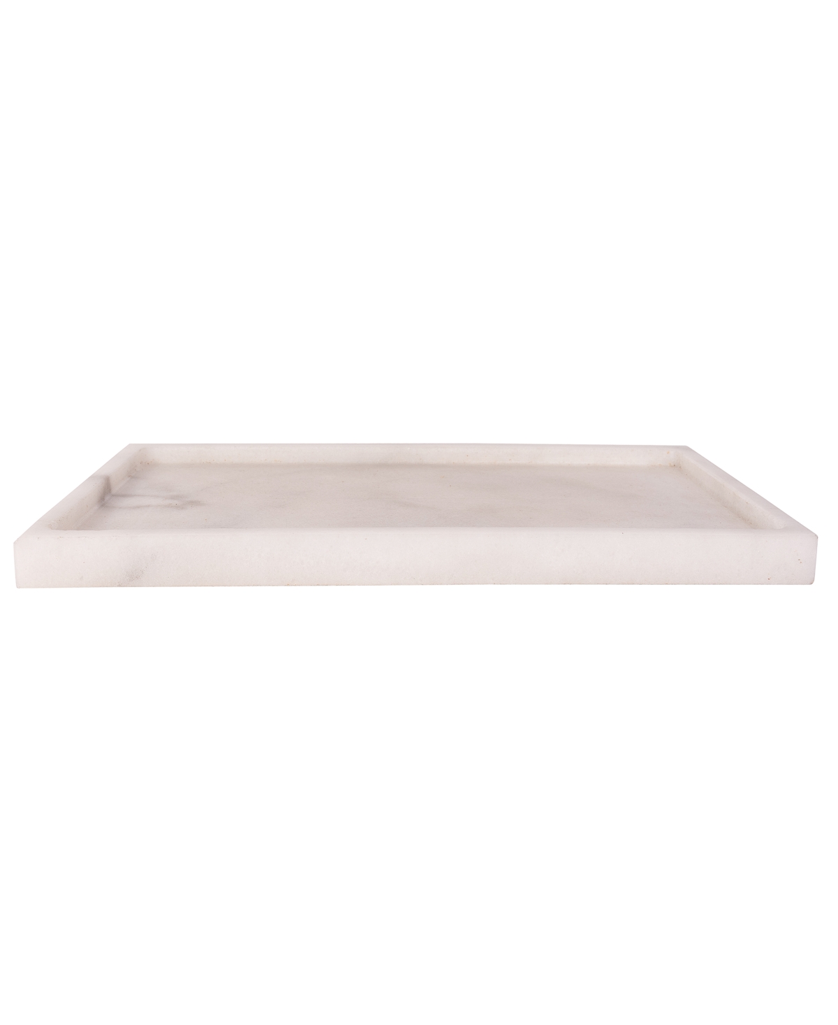 Shop Artifacts Trading Company Marble Rectangular Tray, 15" X 8" X 0.3" In White Matte